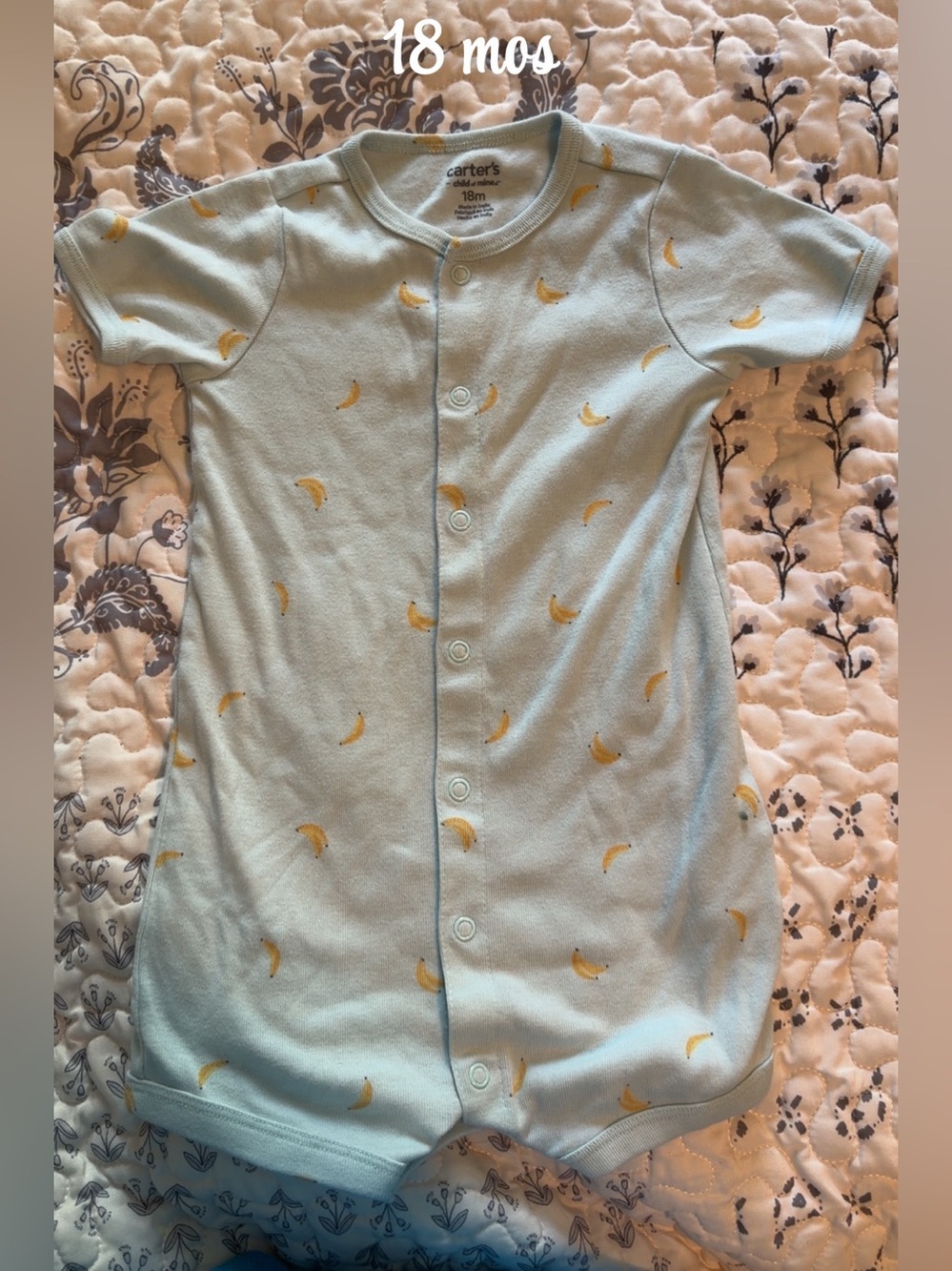 Carter's Light Blue Toddler One Piece with Yellow Banana Pattern